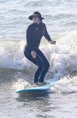 LEIGHTON MEESTER in Wetsuit at Surf Session in Malibu 01/08/2021
