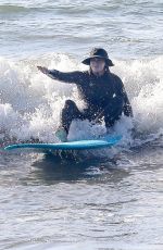 LEIGHTON MEESTER in Wetsuit at Surf Session in Malibu 01/08/2021