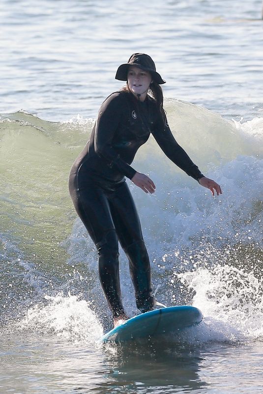 LEIGHTON MEESTER in Wetsuit at Surf Session in Malibu 01/08/2021