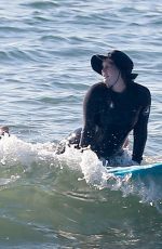 LEIGHTON MEESTER in Wetsuit at Surf Session in Malibu 01/08/2021