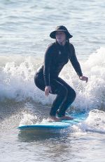 LEIGHTON MEESTER in Wetsuit at Surf Session in Malibu 01/08/2021