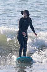 LEIGHTON MEESTER in Wetsuit at Surf Session in Malibu 01/08/2021