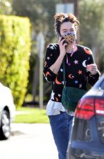 LENA HEADEY Leaves Clare Vivier Store in West Hollywood 01/26/2021