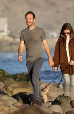 LILY COLLINS and Charlie McDowell Out with Their Dog at a Beach in Santa Barbara 01/10/2021