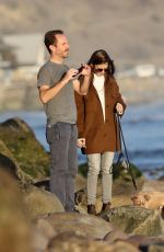 LILY COLLINS and Charlie McDowell Out with Their Dog at a Beach in Santa Barbara 01/10/2021