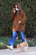 LILY COLLINS Out with Her Dog in Los Angeles 01/13/2021