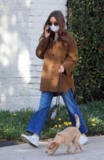 LILY COLLINS Out with Her Dog in Los Angeles 01/13/2021