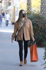 LILY COLLINS Shopping at Hermes Store in Los Angeles 01/14/2021