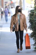LILY COLLINS Shopping at Hermes Store in Los Angeles 01/14/2021