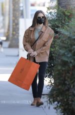 LILY COLLINS Shopping at Hermes Store in Los Angeles 01/14/2021
