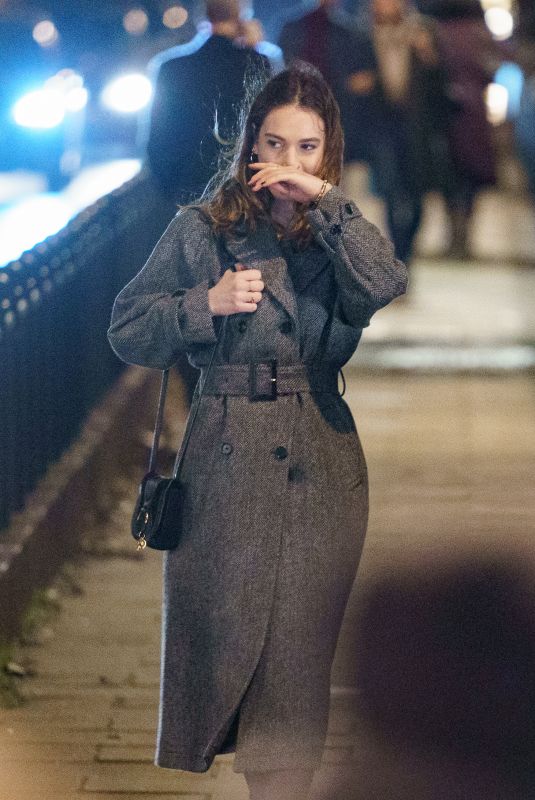 LILY JAMES on the Set of What