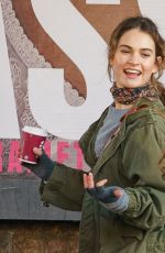 LILY JAMES on the Set of What
