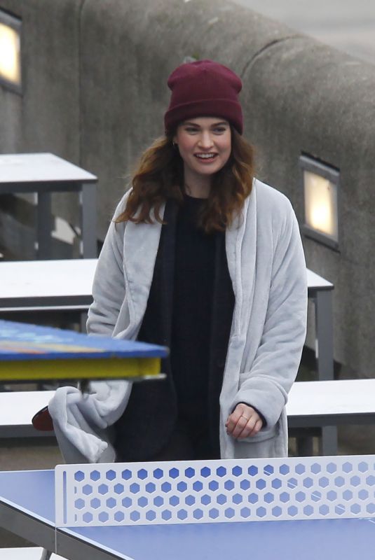 LILY JAMES on the Set of What
