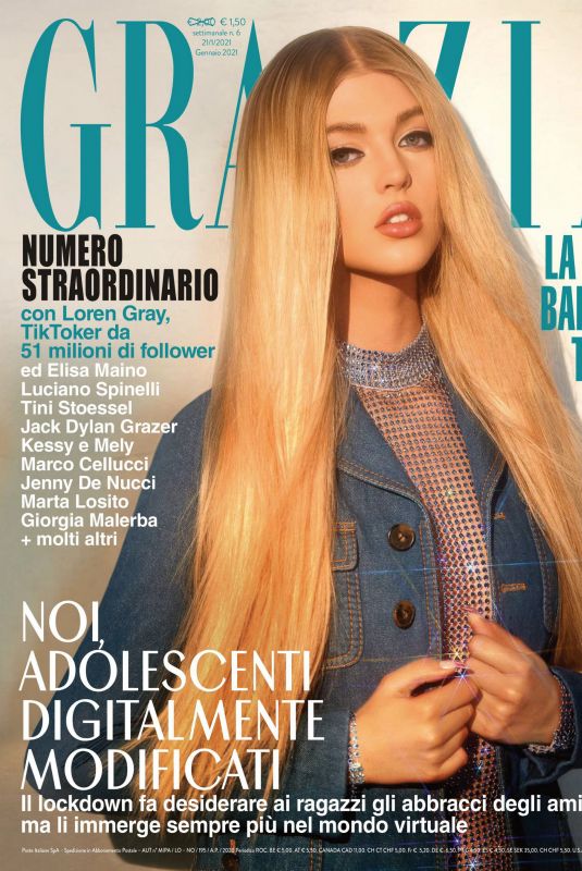 LOREN GRAY in Grazia Magazine, Italy January 2021
