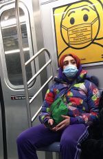 LOURDES LEON Taking Subway in Brooklyn 01/20/2021