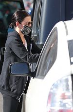 LUCY HALE Accidentally Backs into a Prius Behind in Los Angeles 01/15/2021