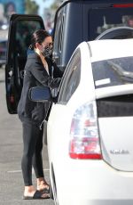 LUCY HALE Accidentally Backs into a Prius Behind in Los Angeles 01/15/2021