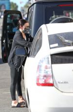 LUCY HALE Accidentally Backs into a Prius Behind in Los Angeles 01/15/2021
