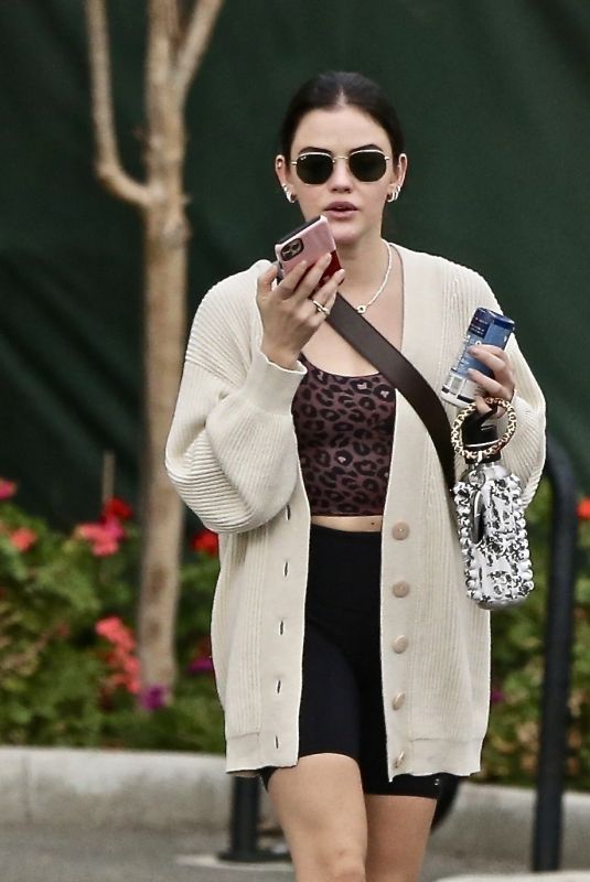 LUCY HALE Grabbing Food To Go in West Hollywood 01/25/2021