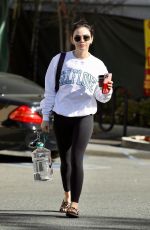 LUCY HALE Leaves a Gym in Los Angeles 01/18/2021