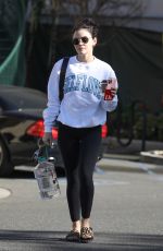 LUCY HALE Leaves a Gym in Los Angeles 01/18/2021