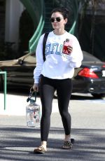 LUCY HALE Leaves a Gym in Los Angeles 01/18/2021