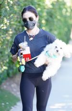 LUCY HALE Out Hiking with Her Dog in Los Angeles 01/18/2021