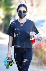 LUCY HALE Out Hiking with Her Dog in Los Angeles 01/18/2021