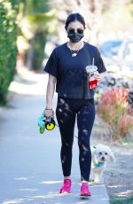 LUCY HALE Out Hiking with Her Dog in Los Angeles 01/18/2021