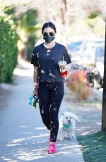 LUCY HALE Out Hiking with Her Dog in Los Angeles 01/18/2021
