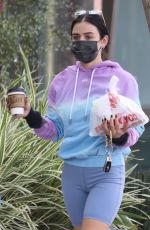 LUCY HALE Out Picks up Lunch in Hollywood 01/07/2021