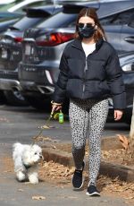 LUCY HALE Out with Her Dog Elvis in Los Feliz 01/28/2021