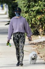 LUCY HALE Out with her Dog Elvis in Studio City 01/03/2021