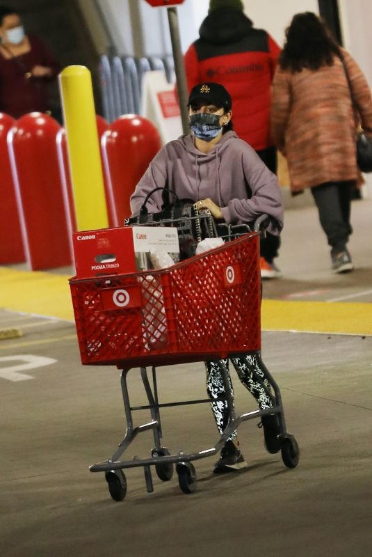 LUCY HALE Shopping at Target in Los Angeles 01/03/2021