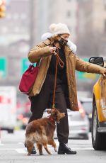 MARGARITA LEVIEVA Out with Her Dog in New York 01/05/2021