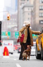 MARGARITA LEVIEVA Out with Her Dog in New York 01/05/2021