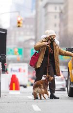 MARGARITA LEVIEVA Out with Her Dog in New York 01/05/2021