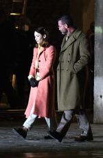 MATILDA DE ANGELIS and Liev Schreiber on the Set of Across The River And Into The Trees in Venice 01/18/2021