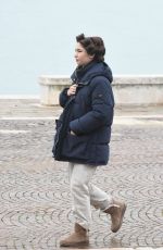 MATILDA DE ANGELIS Arrives on the Set of Across The River And Into The Trees in Venice 01/20/2021