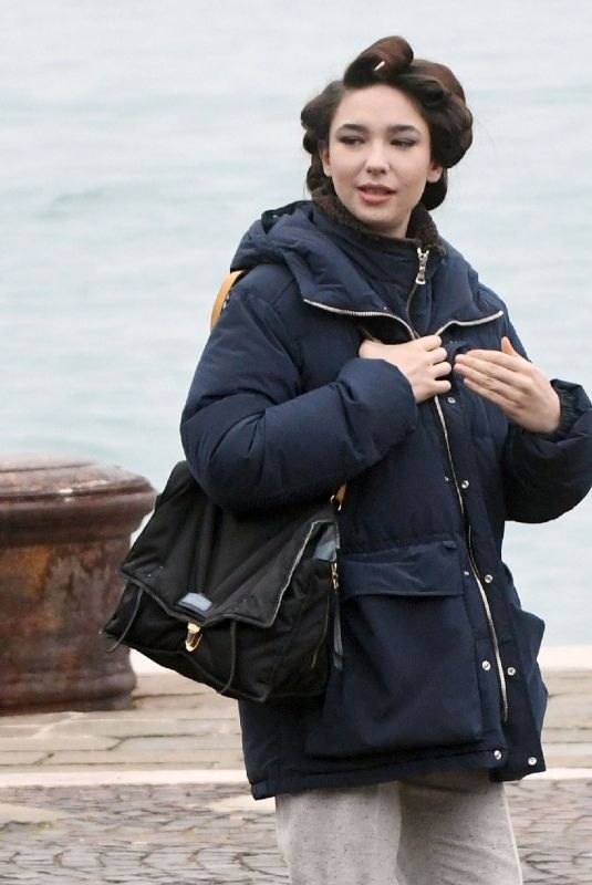 MATILDA DE ANGELIS Arrives on the Set of Across The River And Into The Trees in Venice 01/20/2021