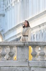 MATILDA DE ANGELIS on the Set of Across The River And Into The Trees in Venice 01/19/2021