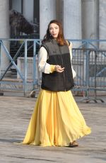 MATILDA DE ANGELIS on the Set of Across The River And Into The Trees in Venice 01/19/2021