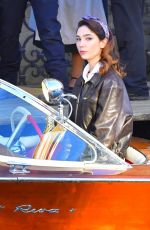 MATILDA DE ANGELIS on the Set of Across The River And Into The Trees in Venice 01/26/2021
