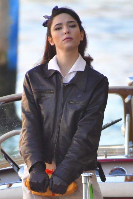 MATILDA DE ANGELIS on the Set of Across The River And Into The Trees in Venice 01/26/2021
