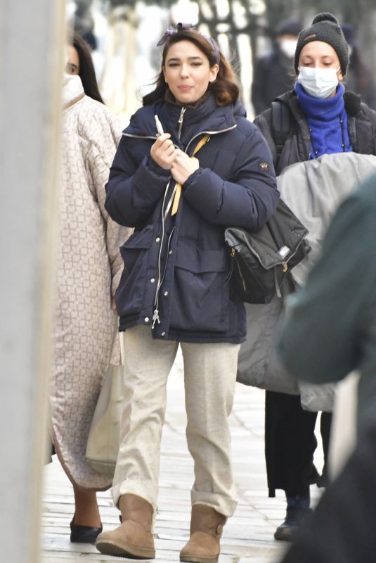 MATILDA DE ANGELIS on the Set of Across The River And Into The Trees in Venice 01/28/2021