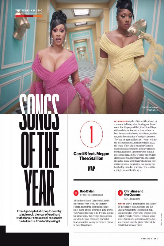 MEGAN THE STALLION and CARDI B in Rolling Stone Magazine, January 2021