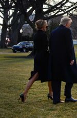 MELANIA and Donald TRUMP Departing from the White House in Washington, DC 01/20/2021