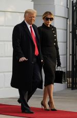 MELANIA and Donald TRUMP Departing from the White House in Washington, DC 01/20/2021
