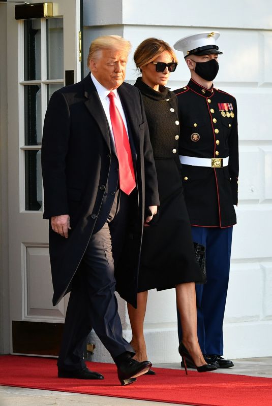 MELANIA and Donald TRUMP Departing from the White House in Washington, DC 01/20/2021