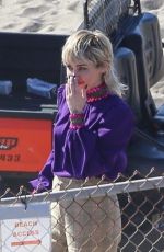 MILEY CYRUS Shooting a New Music Video at a Beach in Malibu 01/18/2021